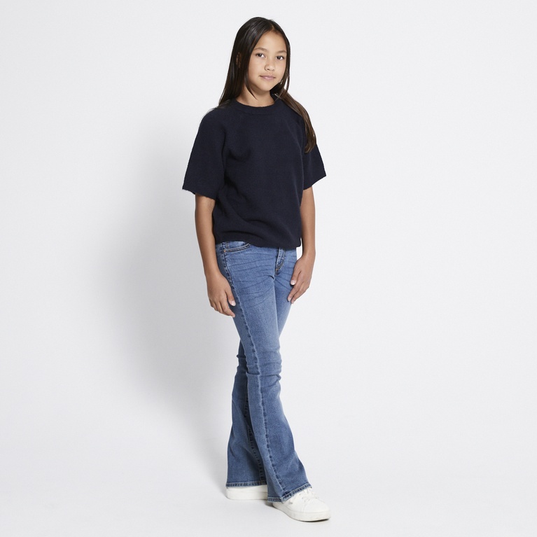 Basic knit tee "Knitted tee star" Navy